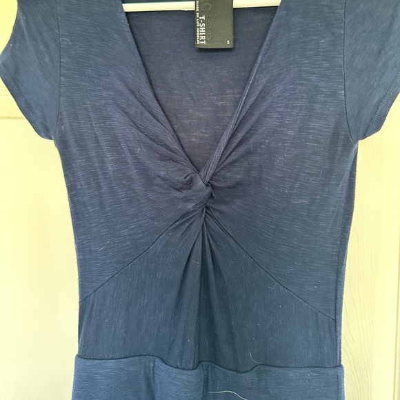 Anthropologie Dolan Womens T-Shirt Ataya Twist Front Dress Blue Soft - Picture 5 of 5